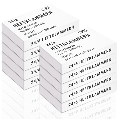 10000x Heftklammern 24/6 Tackerklammern Stahl Verzinkt Büro Schule Industrie