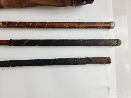 Antique Wooden Shaft Golf Clubs (3) w/ Canvas & Leather Golf Bag - Ted Ray - Picture 4 of 24