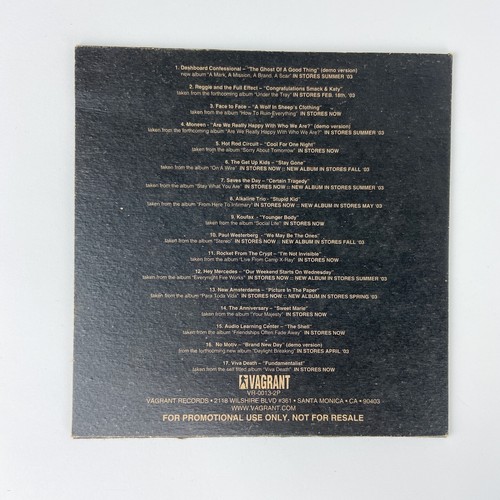 Vagrant Records Samplers (2) - Dashboard Confessional, Get Up Kids, Koufax, More - Picture 7 of 8