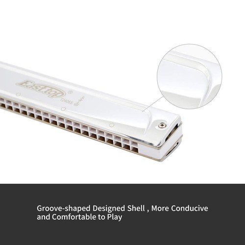 EASTTOP Tremolo Harmonica 24Hole Professional Harmonica Key of C/A/B/D Gift New - Photo 7/23