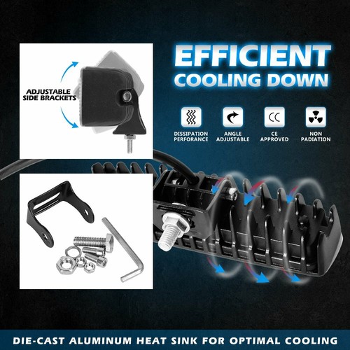 LED Work Lights 6 Inch 48W 12V Driving Strip Flood Beam light Bar SUV Offroad - Picture 9 of 12