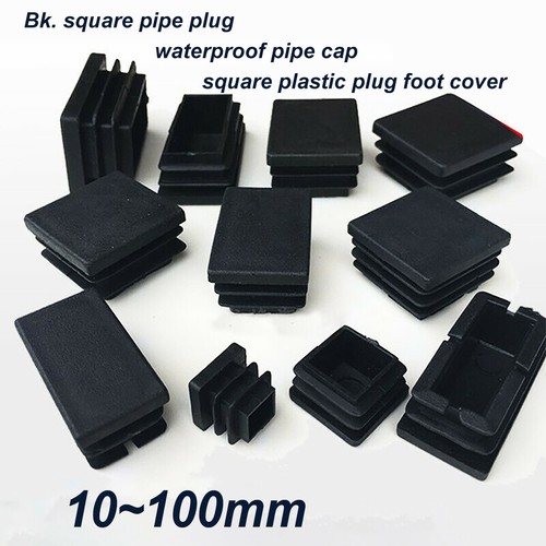 6~40pc Black Plastic End Caps Blanking Plug Tube Tube/Box Section Inserts 10~100 - Afbeelding 1 van 6