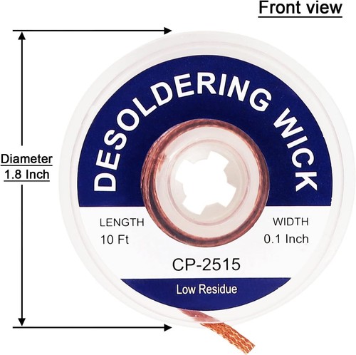solder wick braid 10ft Length Desoldering Wick Braid Remover Tool Solder... - Picture 2 of 8