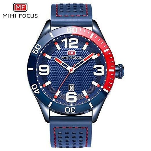 MINI FOCUS Watch Casual Military Stainless Steel Top Leather Watches Men Wrist L - 第 1/6 張圖片