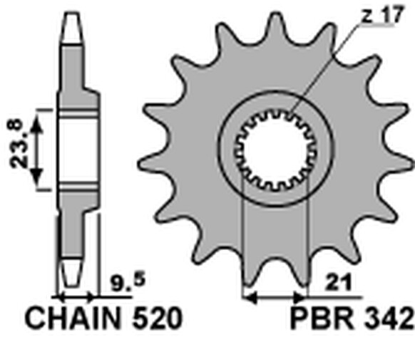Pignon avant 342 12 dents transmission moto Honda CR 250 CRF 450R 450X