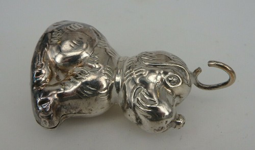 Figürliche Baby Rassel sitzender Hund Silber um 1930 (76593) - Bild 3 von 7