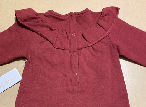 Baby Girls Ruffled Long Sleeves Romper Jumpsuit Red BuyBuyBaby Sizes 6M, 9M,18M - Picture 5 of 7