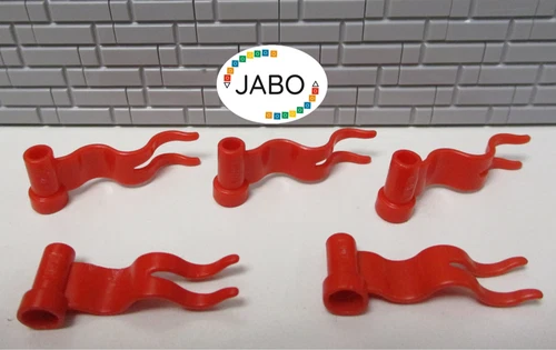 (H7/11) Lego 5 x 4495a Fahne / Flagge rot 6280 6086 6085 6066 6079 6277 6060