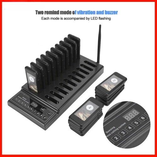 Restaurant Pagers Wireless Celling System 20 Channels For Coffee Queuing System - Picture 1 of 21