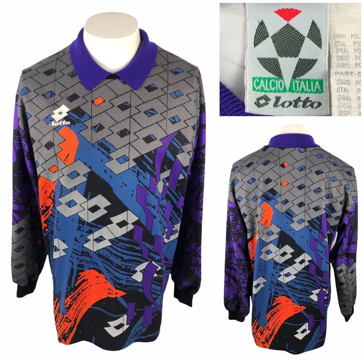 lotto キーパーシャツ イタリア XL相当 ドイツチーム？ Vintage Lotto Men Large Jersey Calcio Italia Goalkeeper All