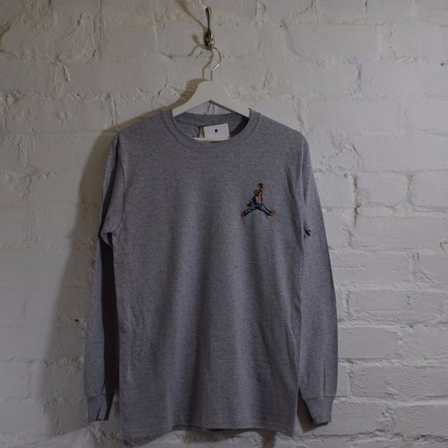 Actual Fact Biggie x Jordan Hip Hop Heather Grey Long Sleeved T-shirt Tee - Picture 4 of 4