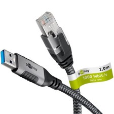 Ethernet Kabel USB A 3.0 auf RJ45, 2 m für stabile Internetverbindung mit Kabel