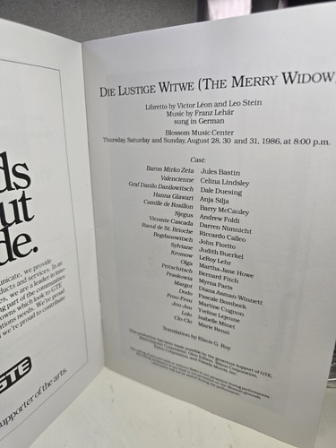 1986 Blossom Music Center-THE Merry WIDOW Program-Cleveland Orchestra-Anja Silja - Picture 4 of 7