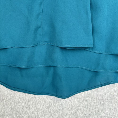 City Chic Womens V-Neck Sleeveless Top Lace Back Panel Teal Green M Plus - Picture 8 of 11