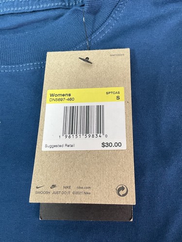 Camiseta azul Nike. Ajuste suelto. Talla pequeña. #DN5697. NUEVO. - Imagen 10 de 10