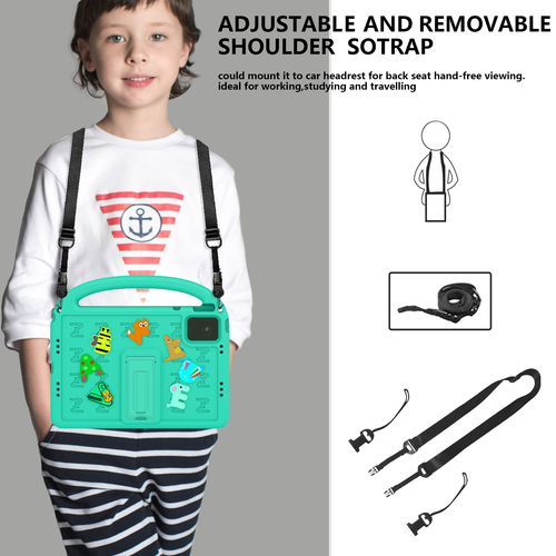Fr Lenovo Tab M11 11" 2024 Handle Stand Cartoon Kids EVA Shockproof Case Lanyard - Picture 32 of 64