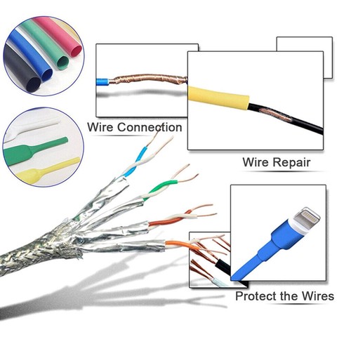 Tubo termorretráctil 328 piezas tubo de aislamiento eléctrico envoltura termorretráctil funda de cable - Imagen 4 de 11