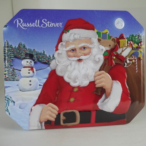 Russell Stover Navidad Santa Lata Vintage Vacía Vacaciones Muñeco de Nieve Caja de Exhibición - Imagen 2 de 7