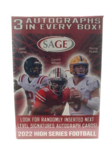 NEW 2022 Sage High Series Football Trading Card Blaster Box 3 Autographs - Picture 4 of 5