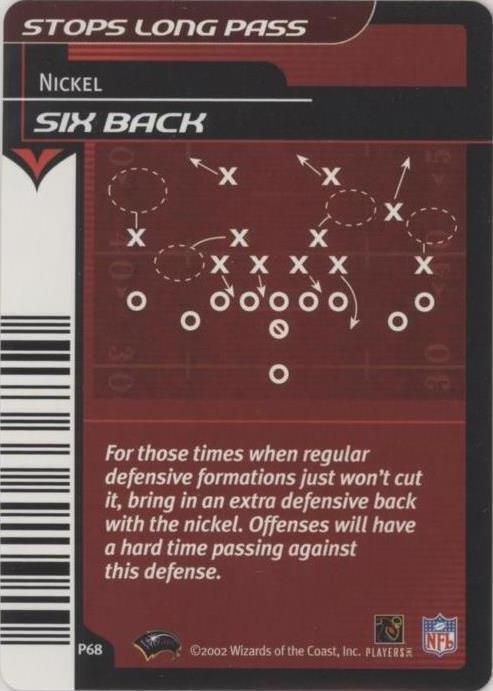 Showdown Card Back 2002-03 NFL Showdown - Plays Defense Six Back #P68 for sale online | eBay