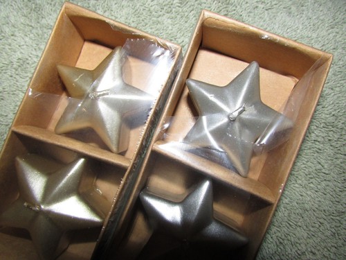 FLOATING CANDLES silver STARS 4 in box all occasions 1.75 x 1.75 inches (D) - Picture 4 of 5