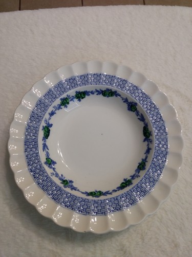 3 Copeland Spode Blue Belle Dessert/Soup Bowls Floral Basket Weave 7.5" w Flaws - Picture 10 of 14