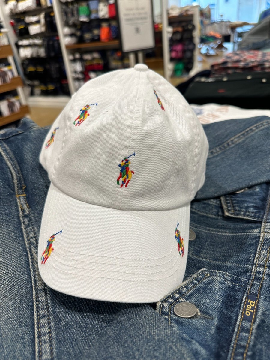 NWT Polo Ralph Lauren WHITE ALL OVER PONY Baseball Ball Cap Hat