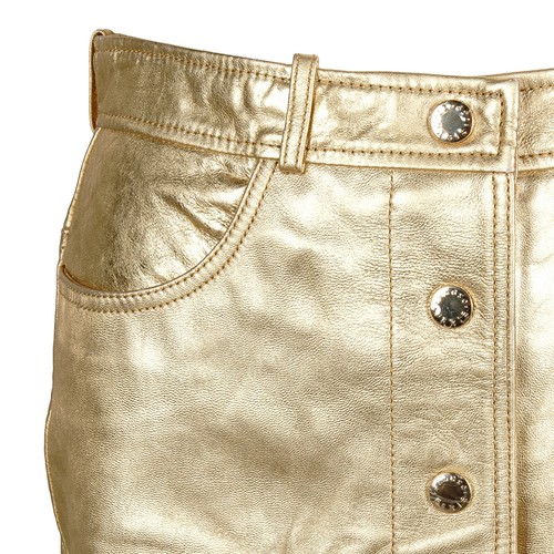 Sandro Paris Women's Skirt Size 1 / S Metallic-Leather Pencil Skirt SFPJU00322 - Picture 3 of 15
