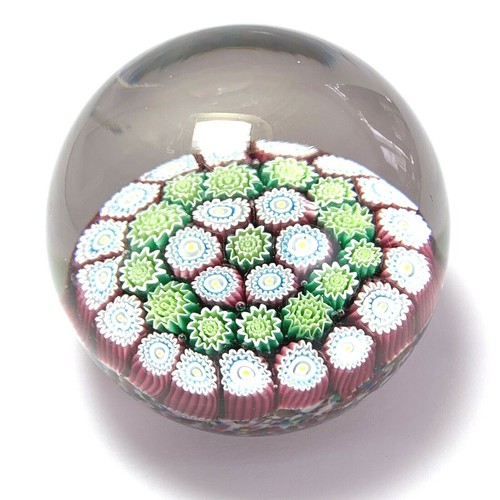Vintage Italian Murano Art Glass Millefiori Flower Paperweight  - Picture 1 of 8