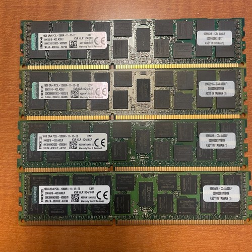 Lot of 4 - KINGSTON KVR16LR11D4/16KF 16GB 2RX4 PC3L-12800R ECC Server Memory