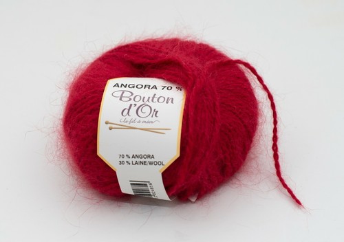 Bouton d'Or Angora Super Annie Blatt Yarn | Purple & Red, Angora/ Laine, DK - Picture 2 of 9