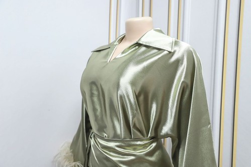 Two Piece Women Blouse Top Wrap Skirt Set Muslim Outfits Evening Dubai Gown Prom - Picture 9 of 11