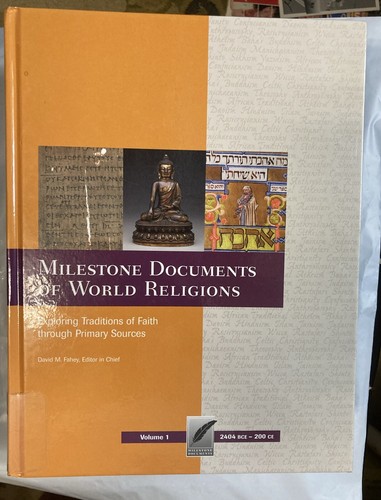 Milestone Documents of World Religions - 3 vol set Hardcover By David M Fahey VG