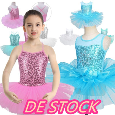 DE~Mädchen Tutu Ballettkleid Ballettanzug Tanz Trikot Gymnastik Tanzkleid Kostüm
