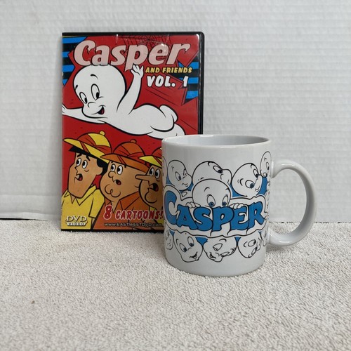 Casper the Friendly Ghost lot 1995 Dakin Mug & DVD Vol 1 Casper and Friends