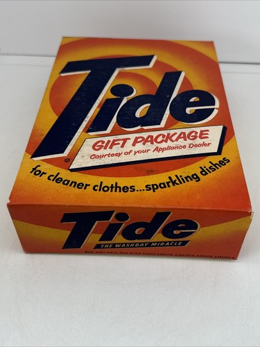 Gezeiten Waschmittel Vintage 1950er ungeöffnete Seife P&G Made USA Geschenkpaket Alt - Bild 5 von 6