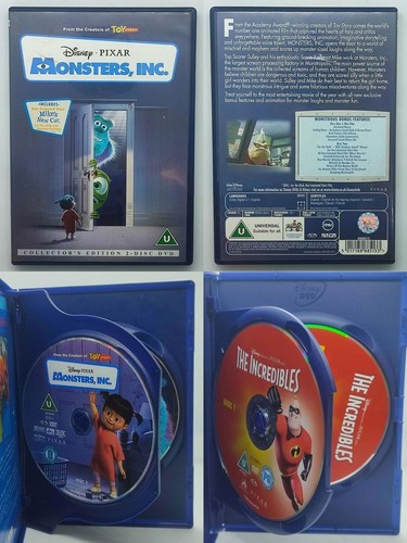7x Disney Pixar Films: Monsters Inc, Finding Nemo, Cars, Ratatouille etc [DVD]  - Picture 2 of 5
