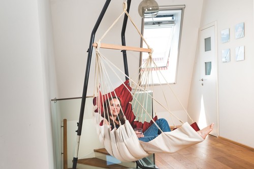 SoftChair Hot Chocolate FSC™ zertifiziert Hängesessel gepolstert rot-creme  w... - Bild 8 von 12