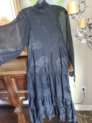 COACH Runway Silk Chiffon Dress Palm Tree Jacquard High Low US6 S-M Celebs Rare - Picture 21 of 24