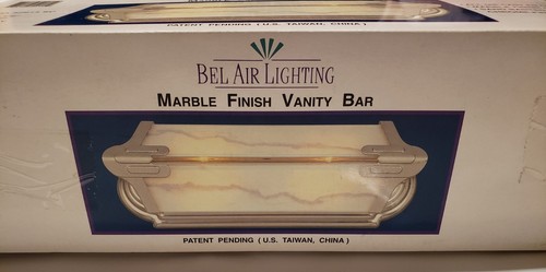 Bel Air Lighting Marble Finish Glass Vanity Bar Sand Basted Chrome Model 52914SC - Picture 4 of 10