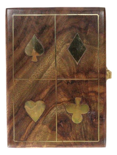 Gambling Poker Spade Heart Club Diamond Symbols Decorative Trinket Wooden Box - Bild 4 von 11
