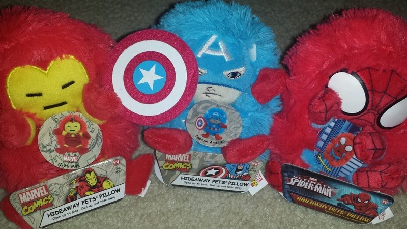 Nwt Set Of 3 Marvel Hideaway Pillow Pets Mini Travel 5 Stuffed