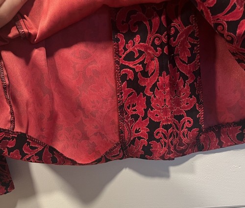 VTG Briggs NewYork Red/Black Floral Gothic Jacket Women’s Corporate Goth 20W - Picture 12 of 12