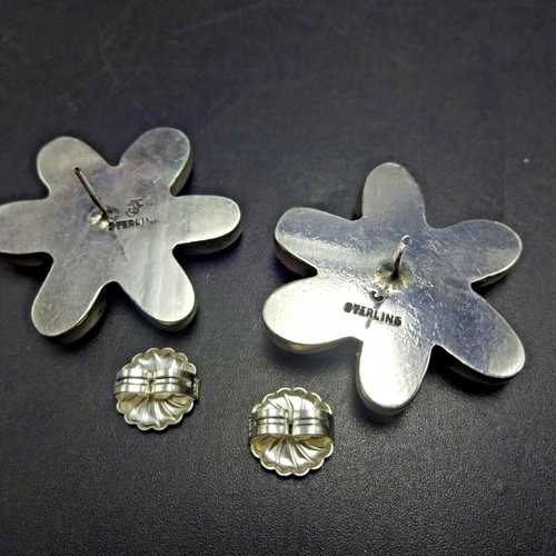 FEDERICO JIMENEZ SterlingSilver RED MEDITERRANEAN CORAL Cluster EARRINGS Pierced - Picture 2 of 13