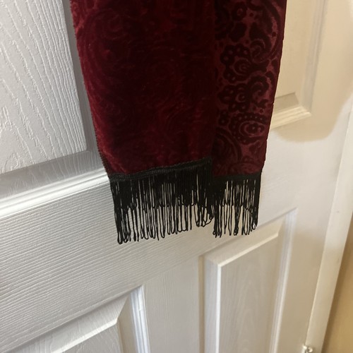 Red Velvet Paisley Scarf - Picture 7 of 9