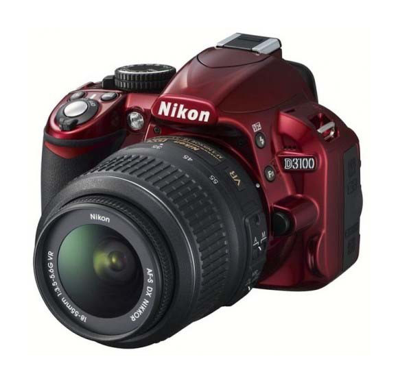 Nikon D D3100 14.2MP Digital SLR Camera - Red (Kit w/ AF-S DX VR