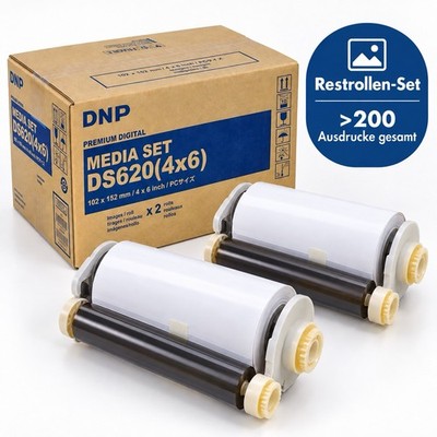 DNP DS620 Media Set Fotopapier & Farbrolle für DNP DS620 - 10x15cm, 200 Blatt