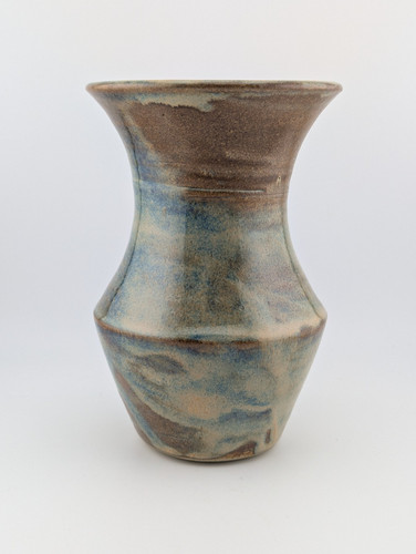Vintage Pottery Studio Blue Brown Glazed Vase 6.25" Signed - Picture 1 of 11