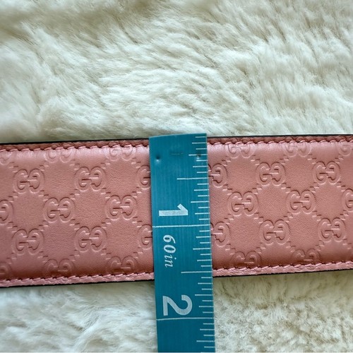 Gucci GG Marmont Cinturón Cuero Rosa Talla 85/34 Auténtico Minorista 650$ - Imagen 6 de 7