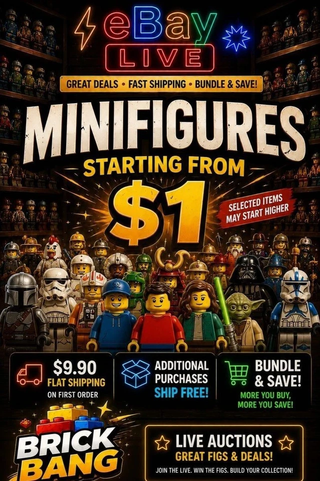 🔥 Genuine LEGO Minifigure LIVE Auction • Starts From $1 • Bundle & Save